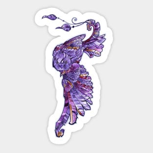 purple fantasy owl Sticker